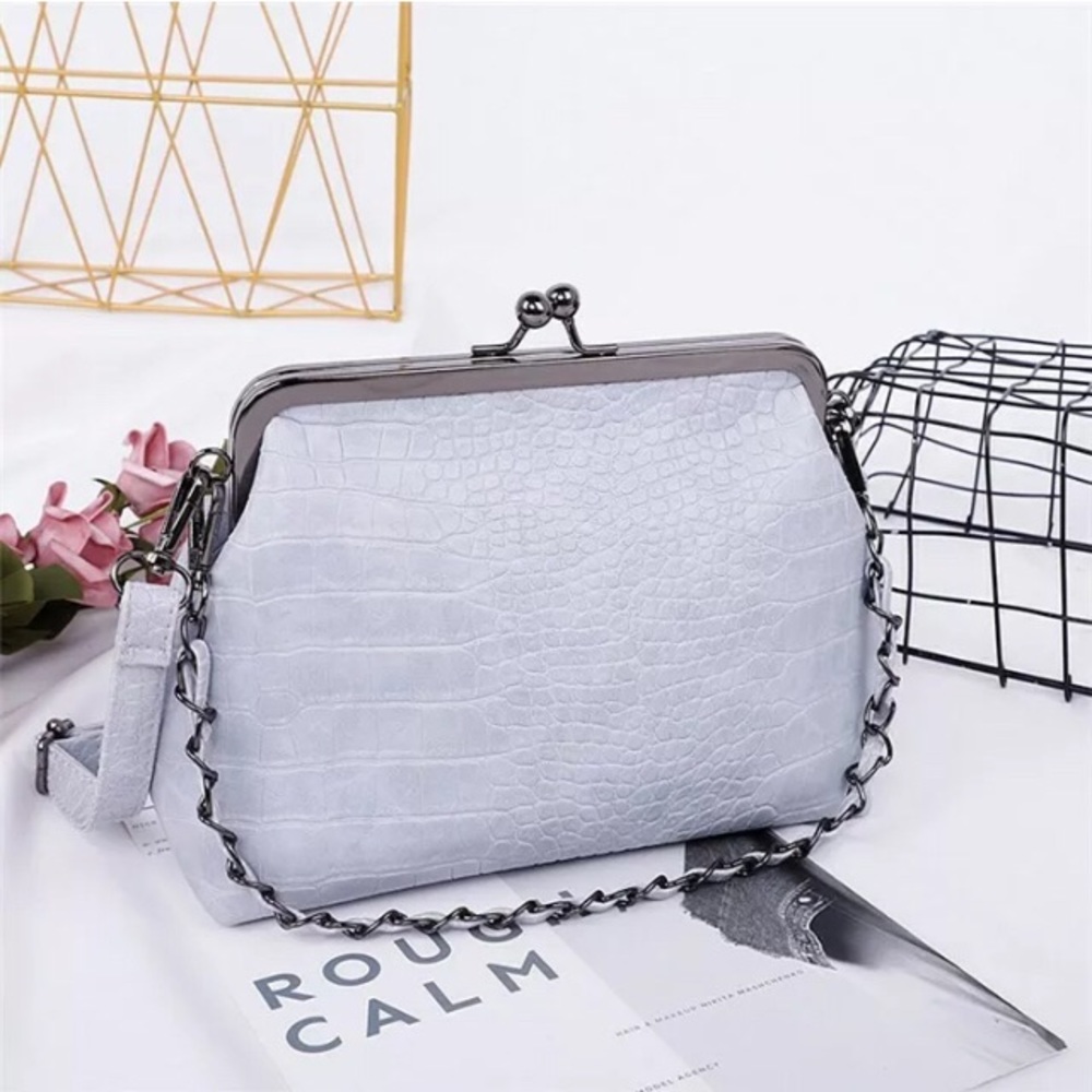 Blue double strap crossbody